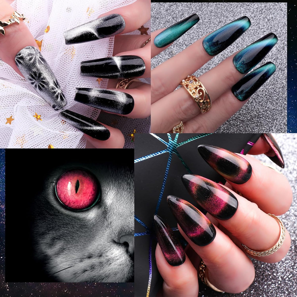 Clara Colors Cat-Eye Gel Polish Kit, 20 Colors with 48W UV Lamp
