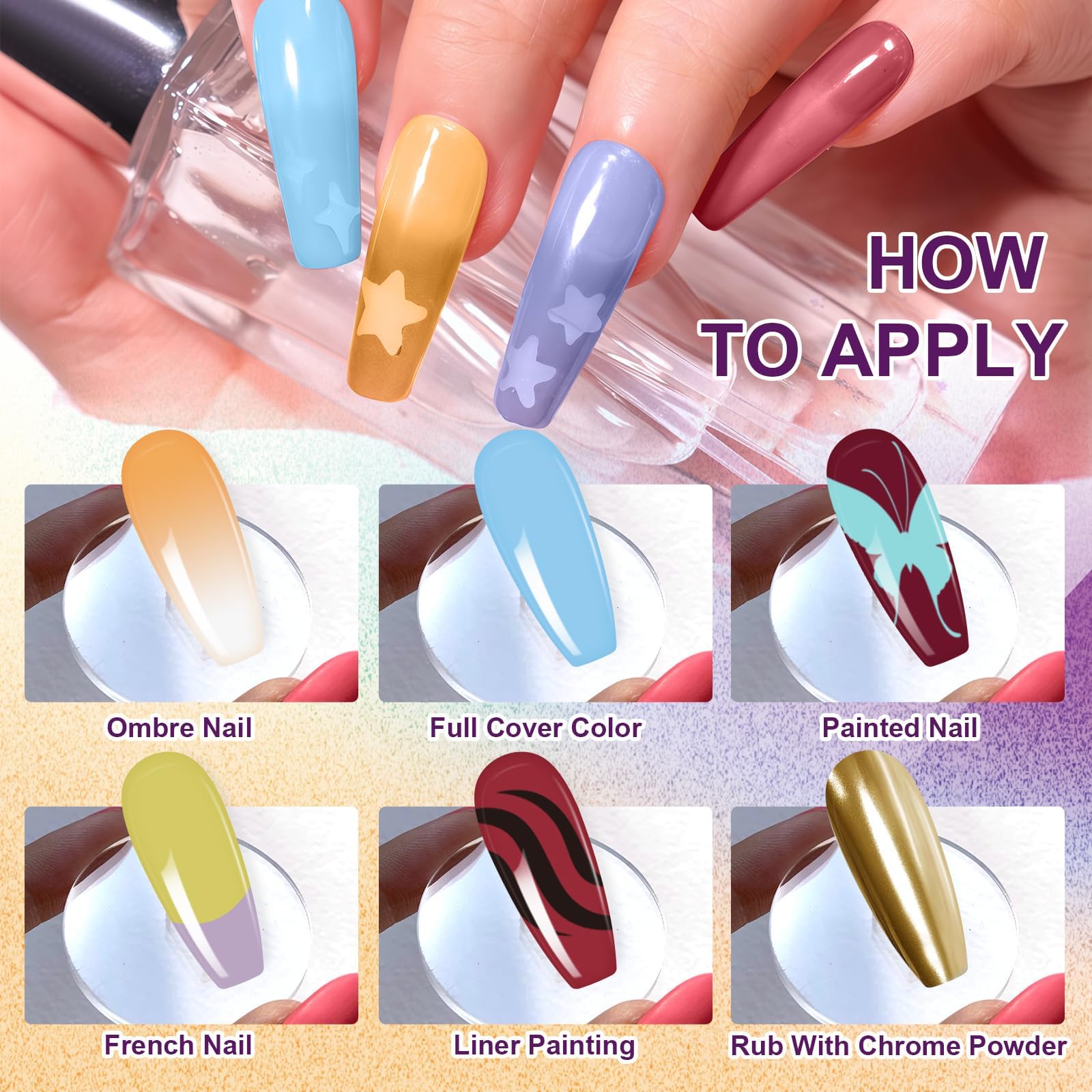 Gradient Painting Gel,(plenty of diff combinations!) 9 Colors Ombre Gel Nail Polish with 100Pcs Nail Sponges &Tweezers, Sponging Gel Nail Polish for Ombre Nails
