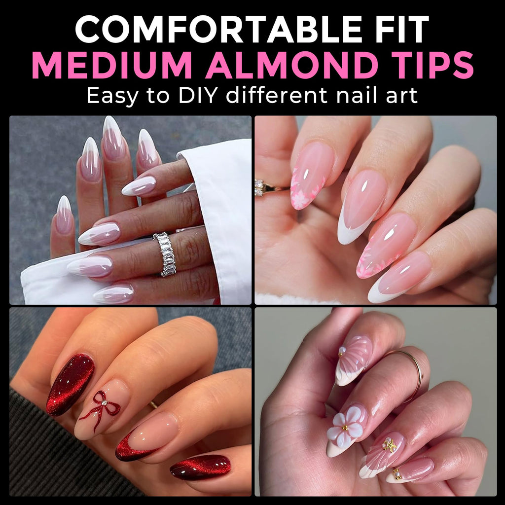 2 different options for glue , plus differnet shapes and sizes for nail tips! choose your pack !