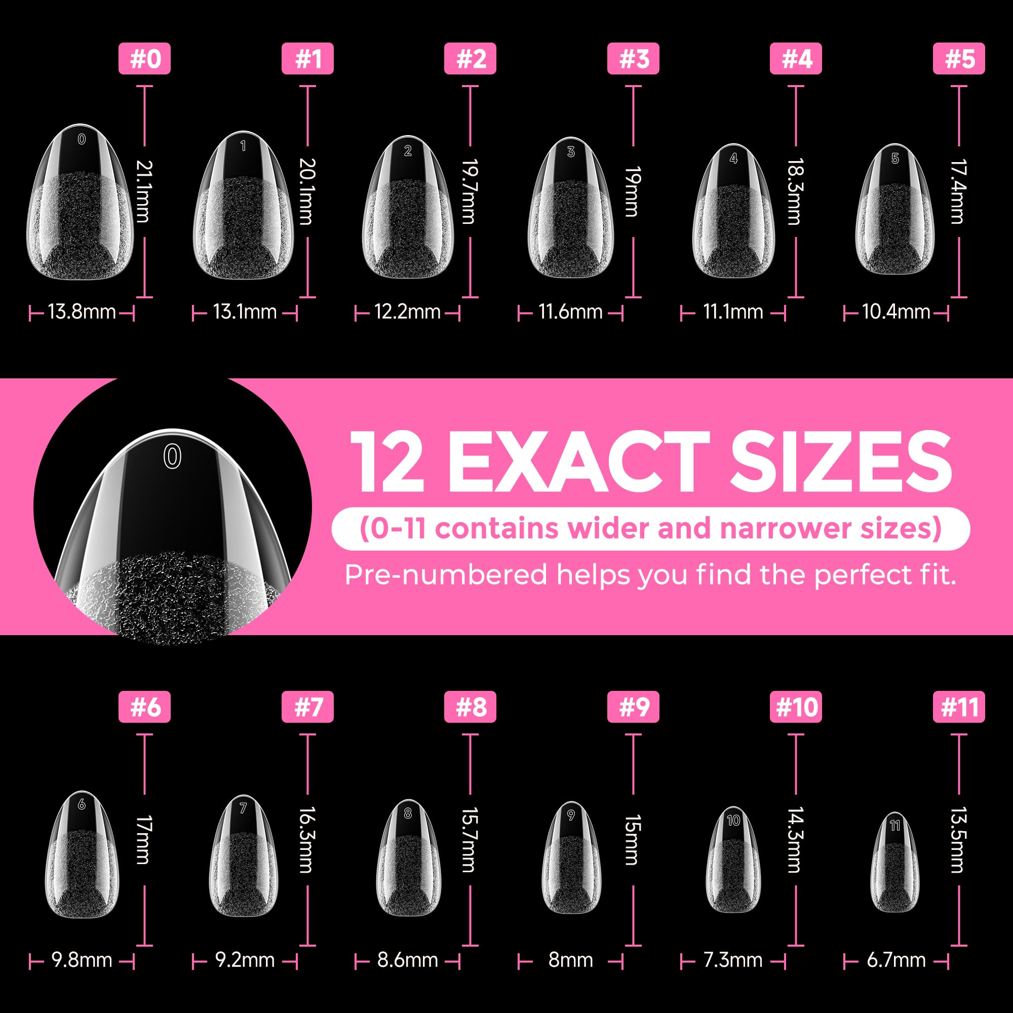 2 different options for glue , plus differnet shapes and sizes for nail tips! choose your pack !