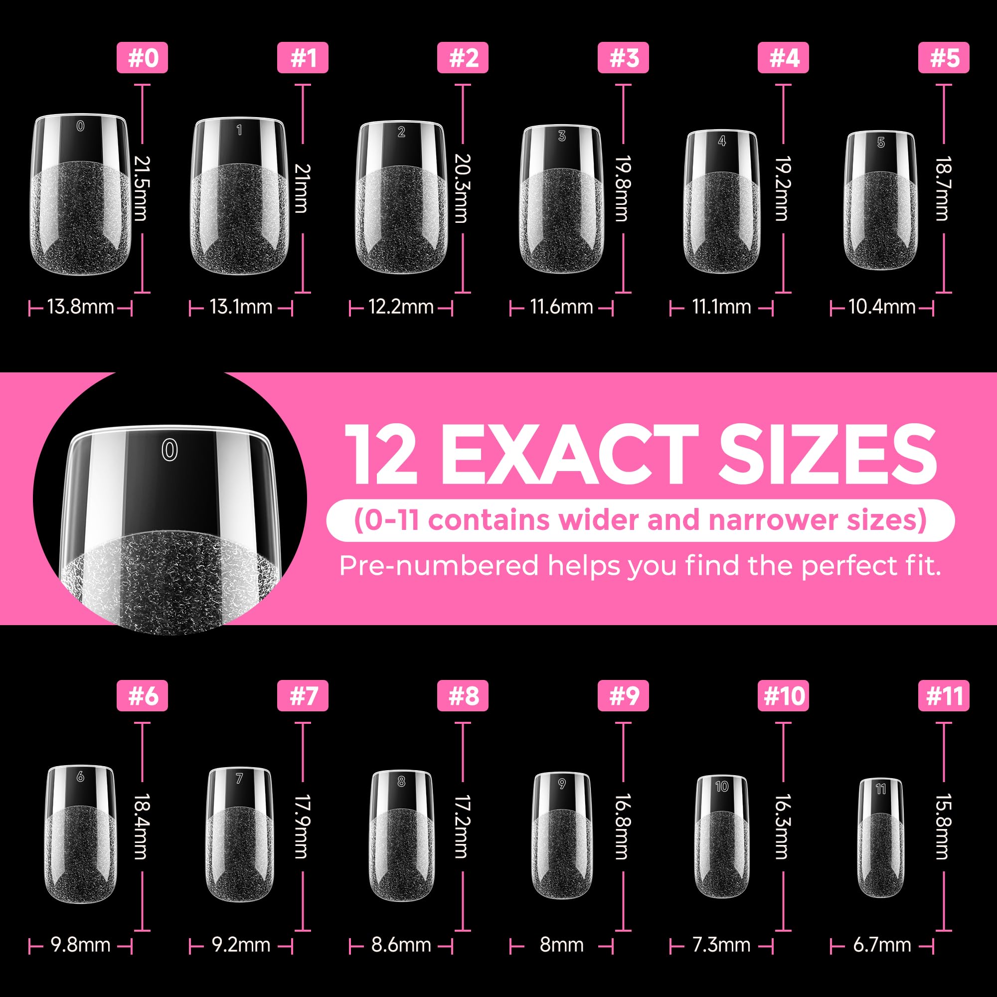 2 different options for glue , plus differnet shapes and sizes for nail tips! choose your pack !