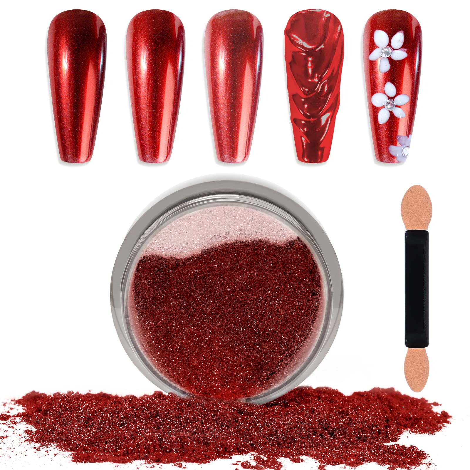 Laza Chrome Nail Powder Mirror Effect Metallic 6 diff colors