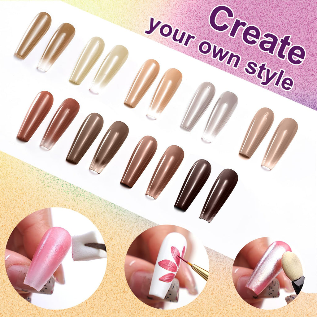 Gradient Painting Gel,(plenty of diff combinations!) 9 Colors Ombre Gel Nail Polish with 100Pcs Nail Sponges &Tweezers, Sponging Gel Nail Polish for Ombre Nails