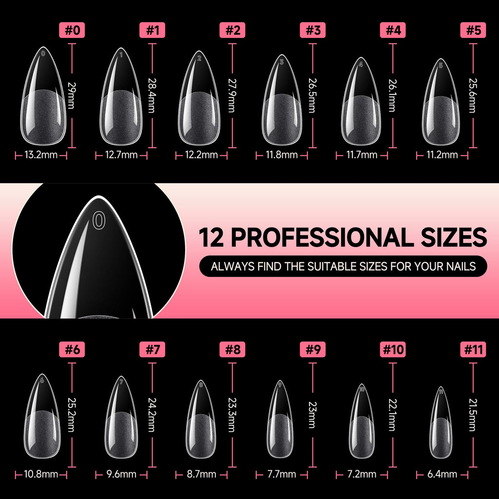 2 different options for glue , plus differnet shapes and sizes for nail tips! choose your pack !