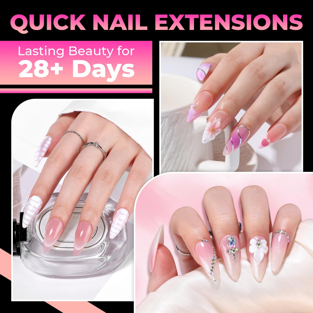 UNA GELLA Soft Gel Nail Tips, 6 Shapes + 2 Glue Options