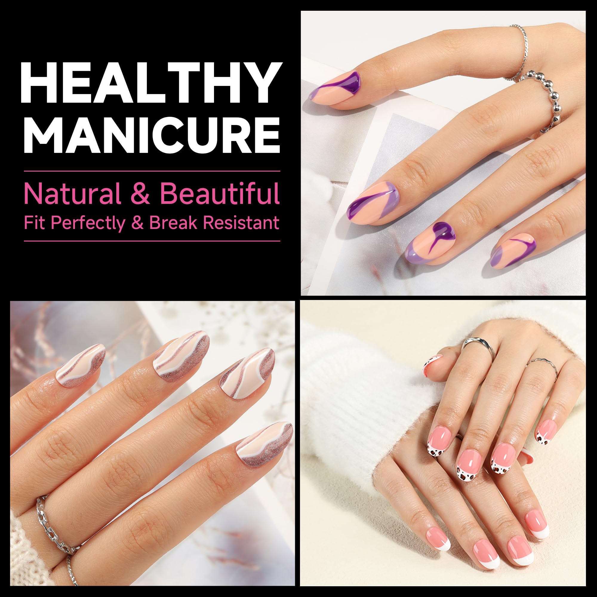 2 different options for glue , plus differnet shapes and sizes for nail tips! choose your pack !