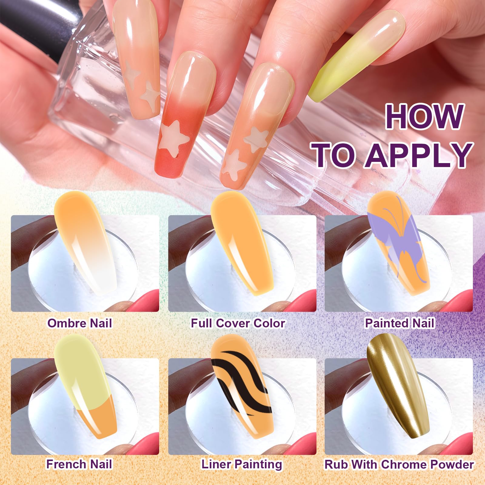 Gradient Painting Gel,(plenty of diff combinations!) 9 Colors Ombre Gel Nail Polish with 100Pcs Nail Sponges &Tweezers, Sponging Gel Nail Polish for Ombre Nails