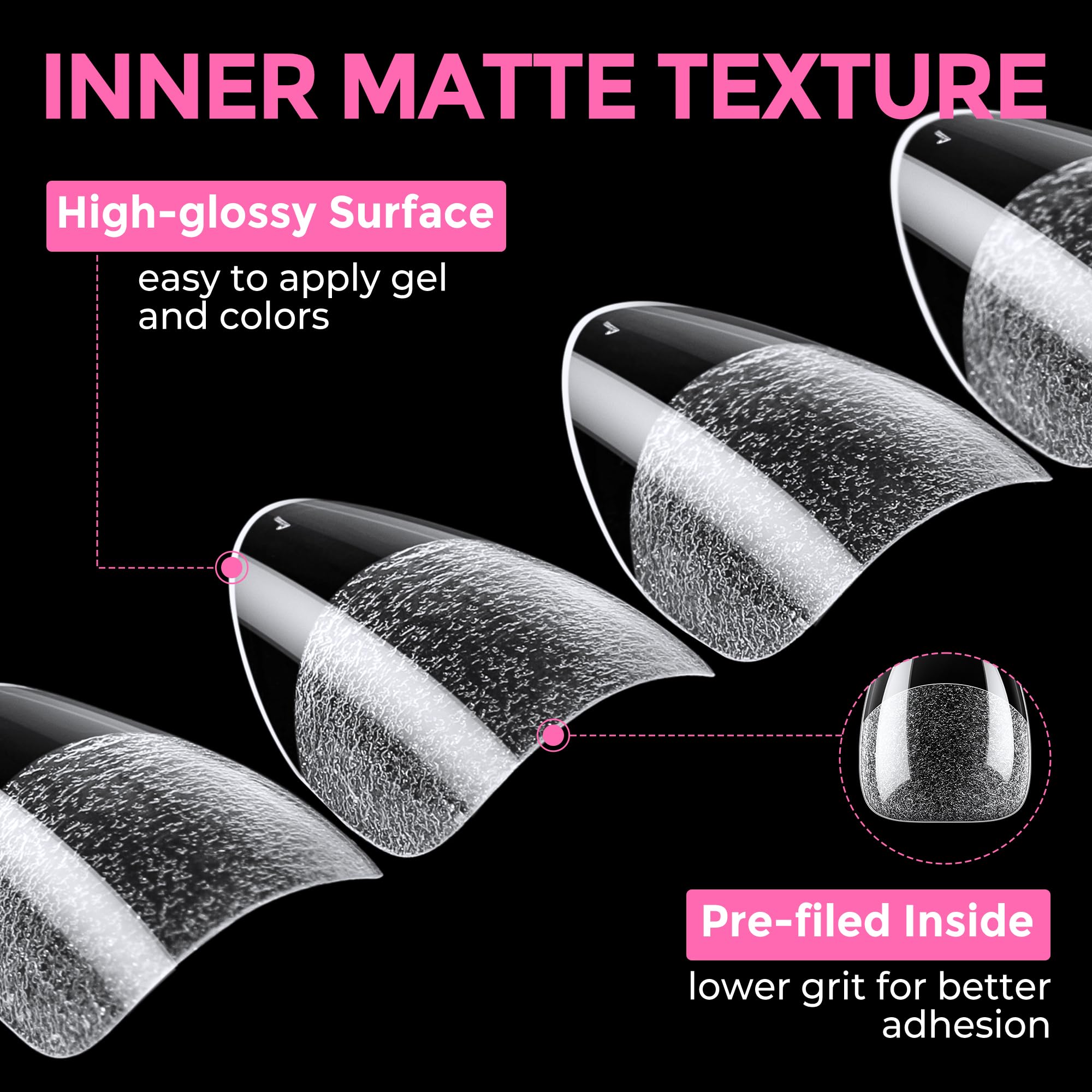 2 different options for glue , plus differnet shapes and sizes for nail tips! choose your pack !