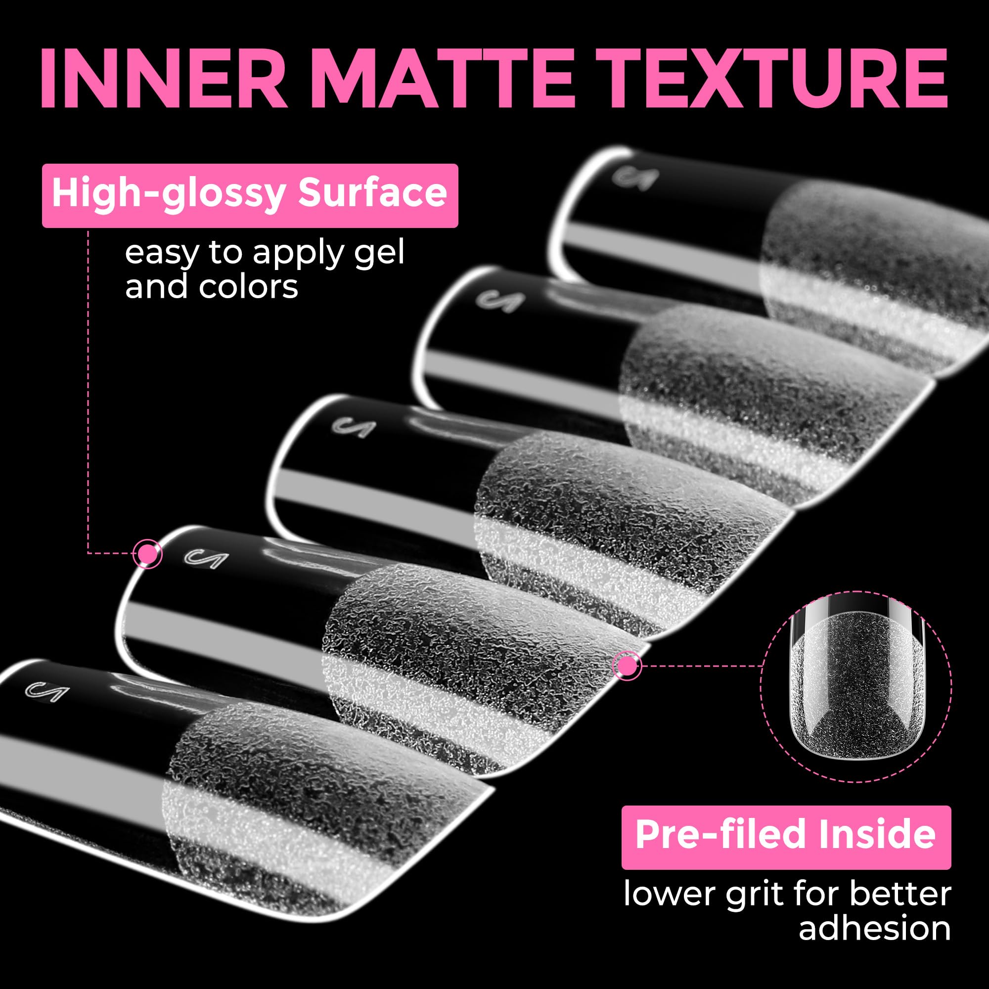 2 different options for glue , plus differnet shapes and sizes for nail tips! choose your pack !
