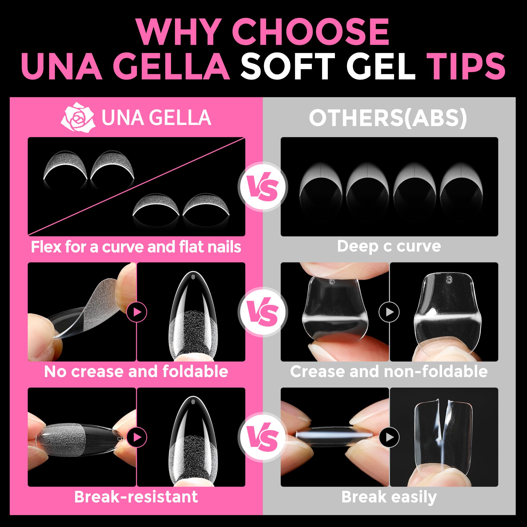 2 different options for glue , plus differnet shapes and sizes for nail tips! choose your pack !