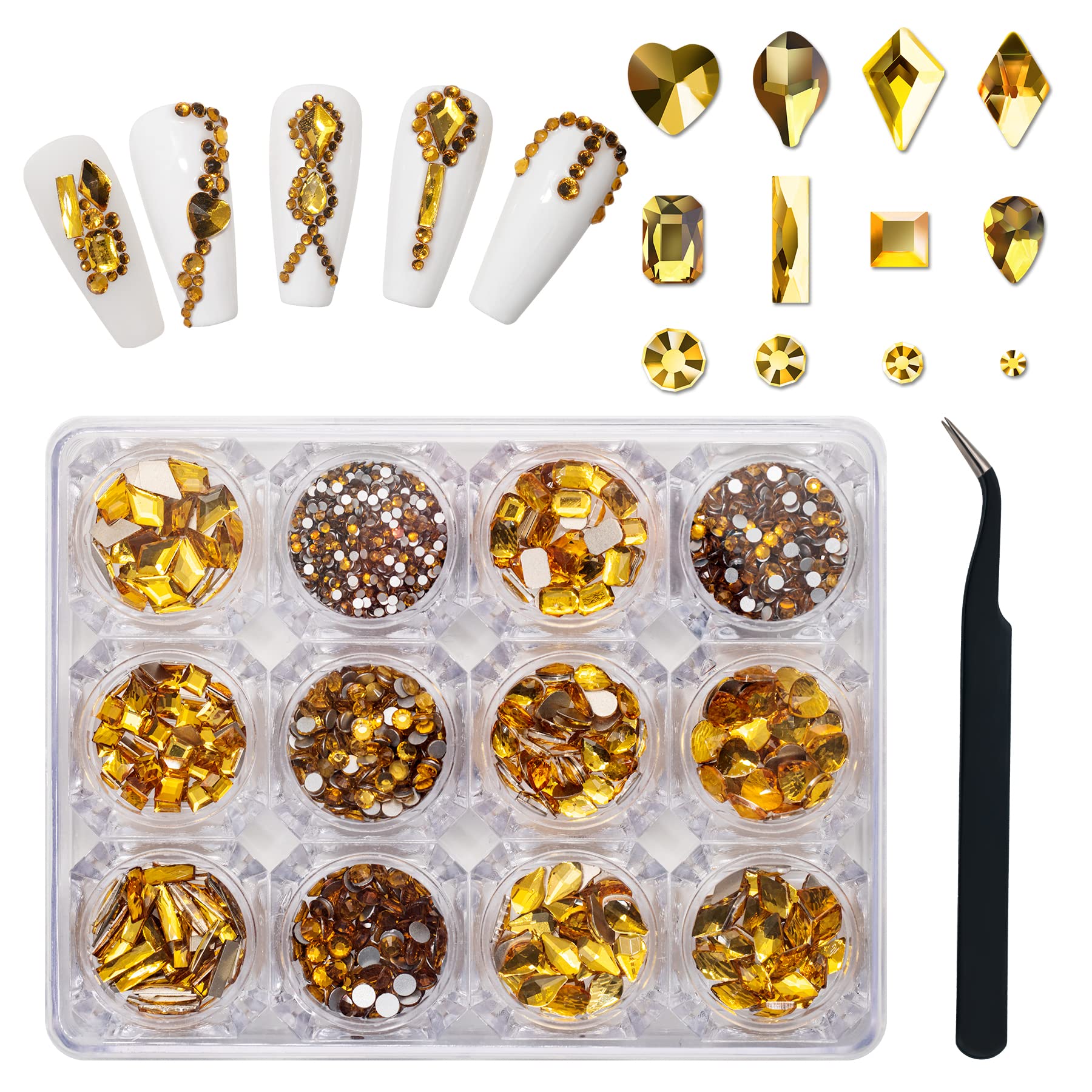 Nail Art Kit: 240 Special Shape & 2194 Flatback Rhinestones for Nails, ( 8 diff packs )