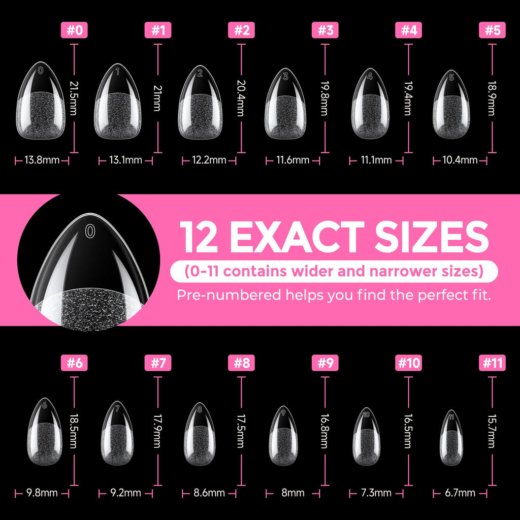 2 different options for glue , plus differnet shapes and sizes for nail tips! choose your pack !
