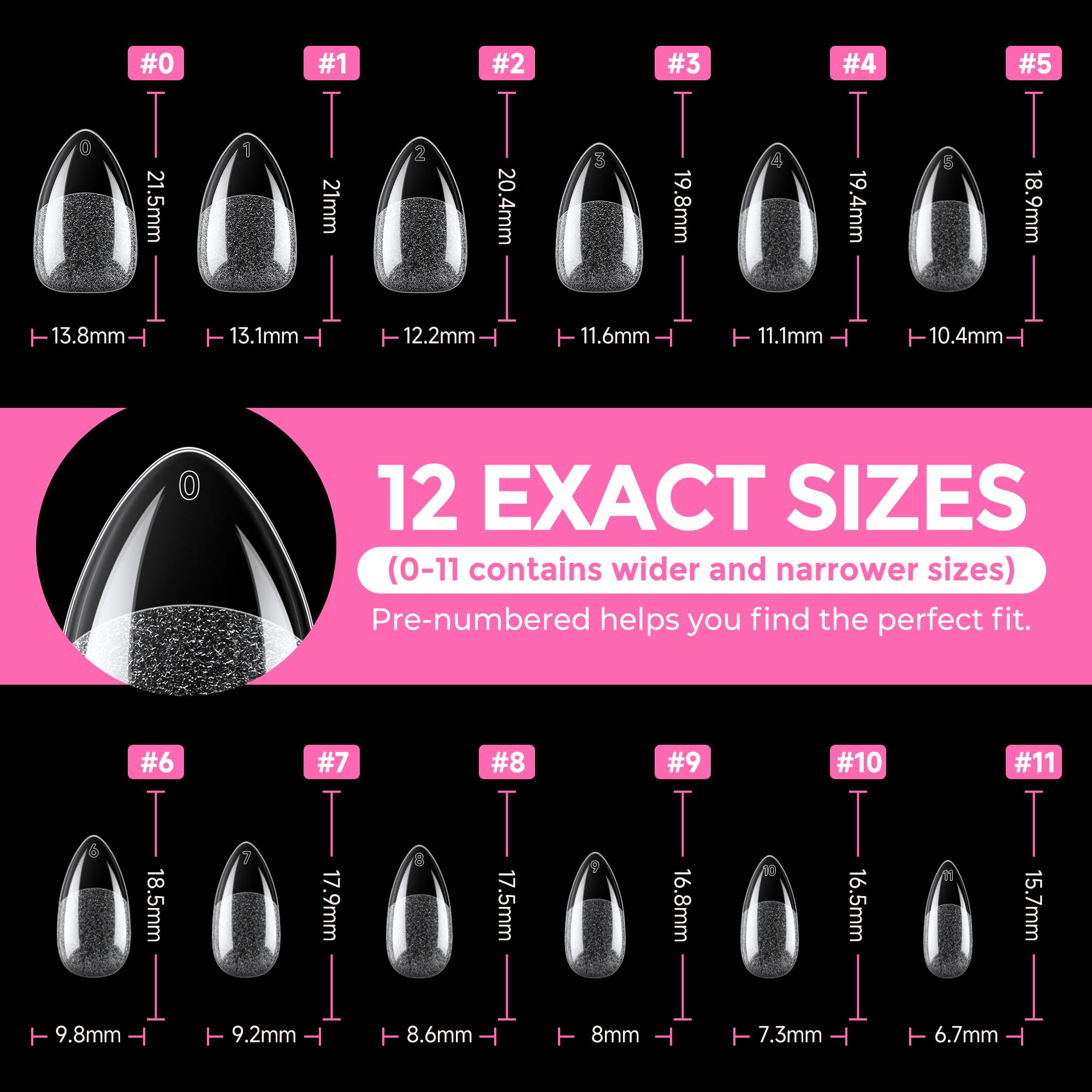 2 different options for glue , plus differnet shapes and sizes for nail tips! choose your pack !