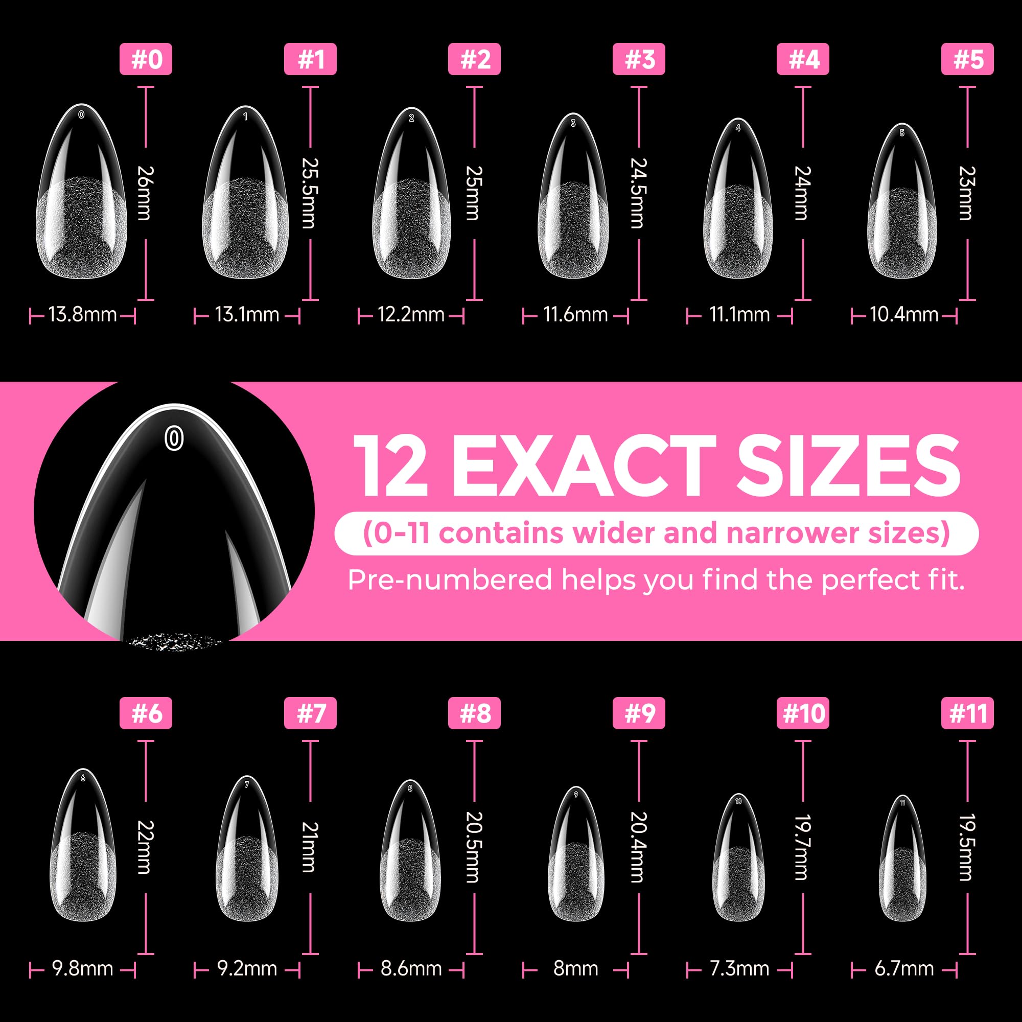 2 different options for glue , plus differnet shapes and sizes for nail tips! choose your pack !