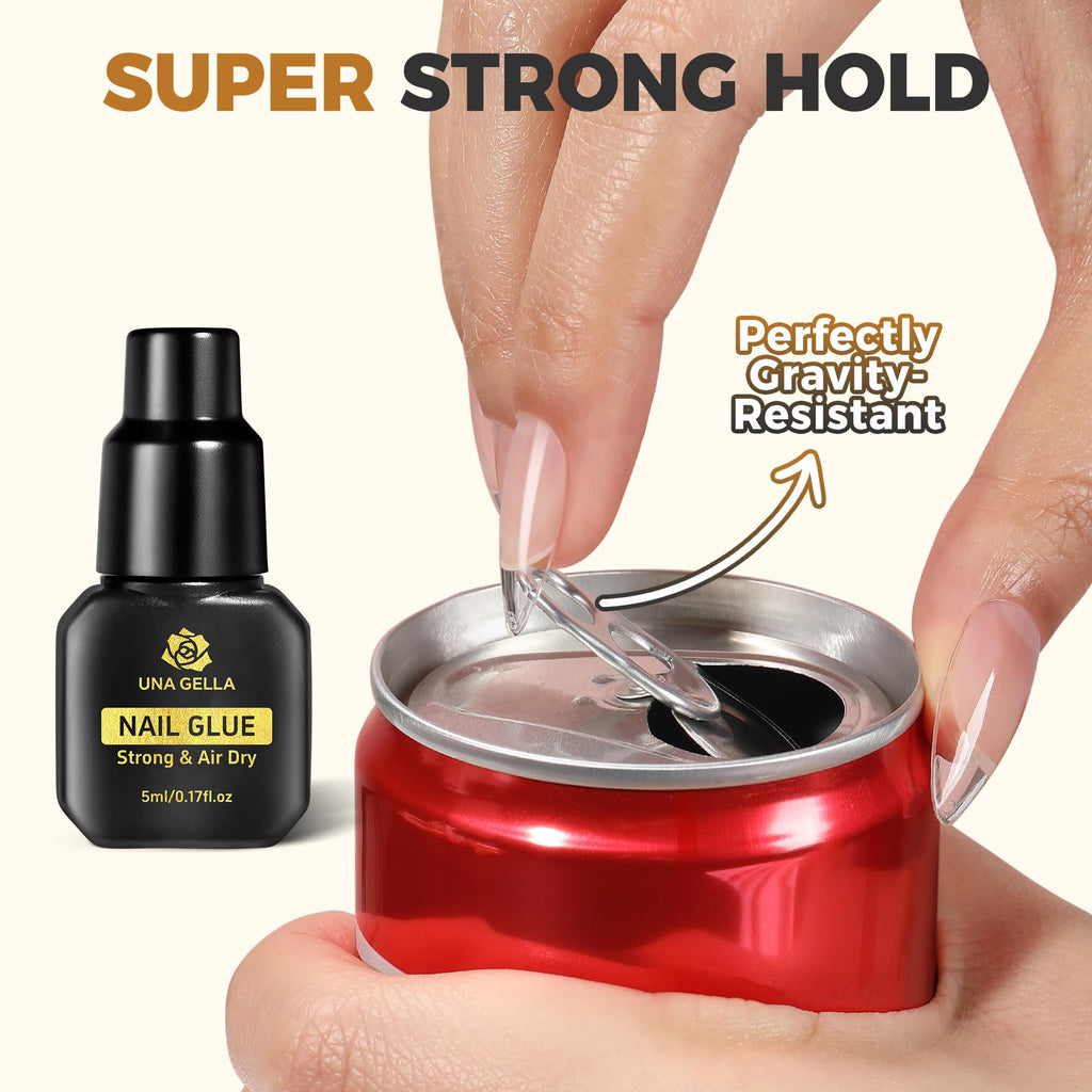 UNA GELLA Soft Gel Nail Tips, 6 Shapes + 2 Glue Options