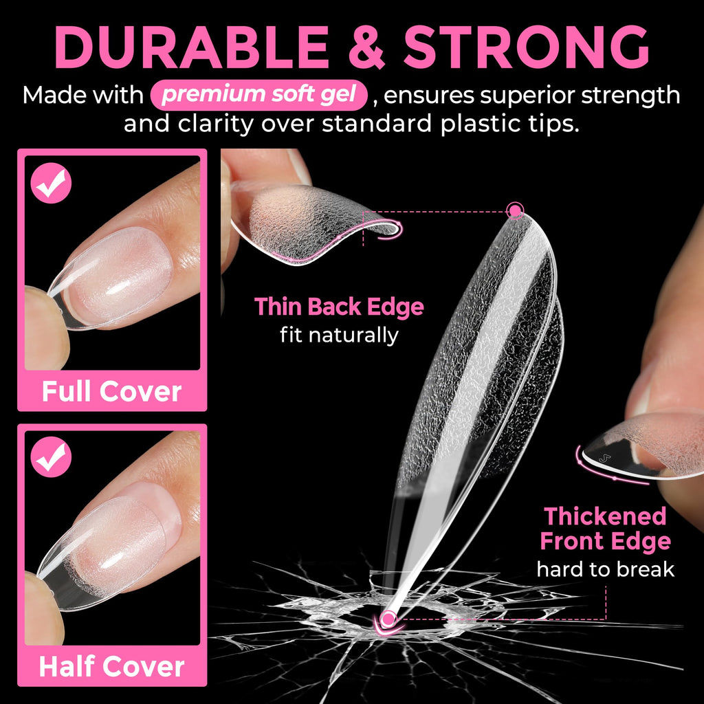 2 different options for glue , plus differnet shapes and sizes for nail tips! choose your pack !