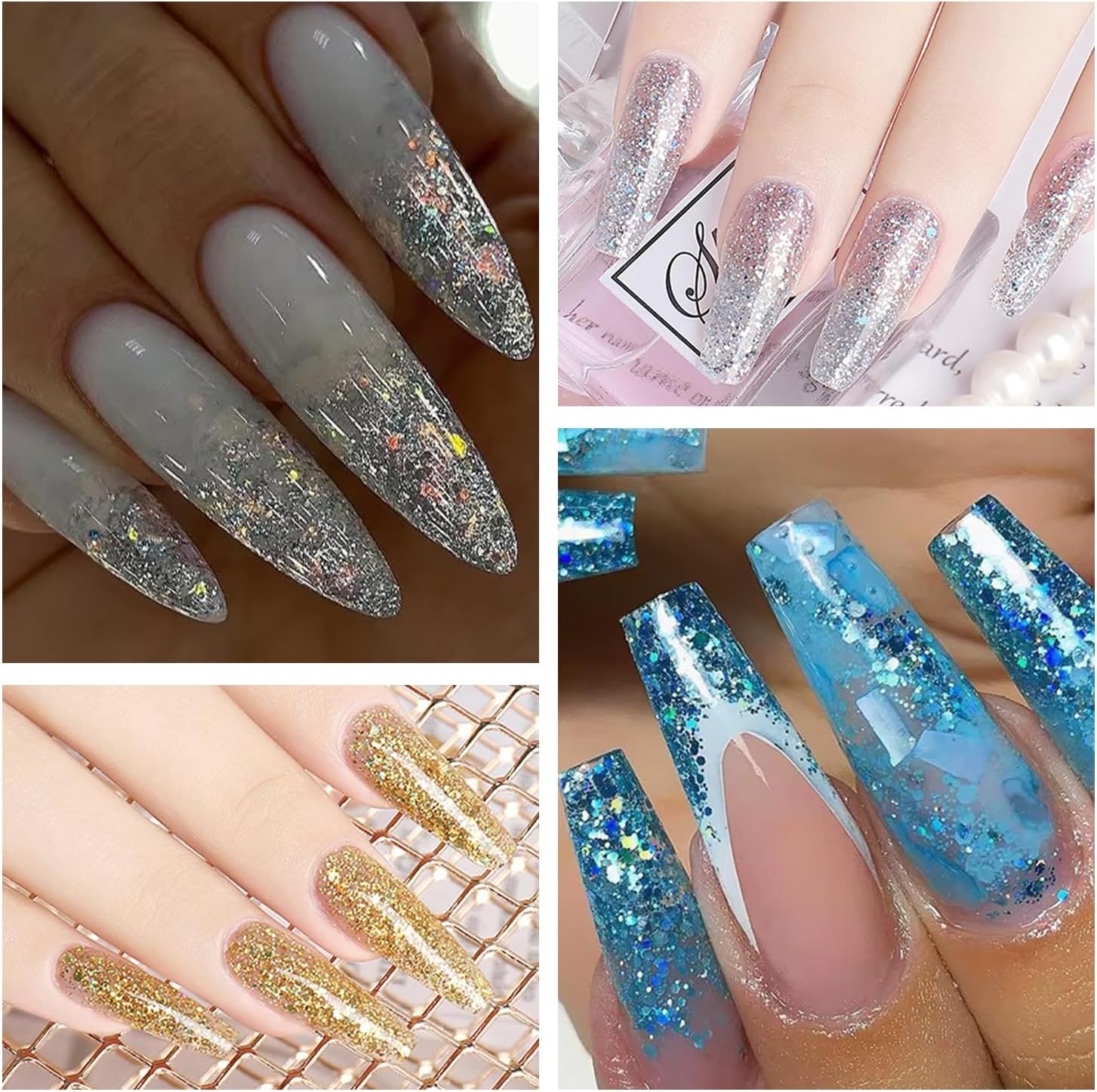 8Pcs Polygel Extension Gel Glitter Builder Kit for Nails . 8 Colors  Kit for Beginners