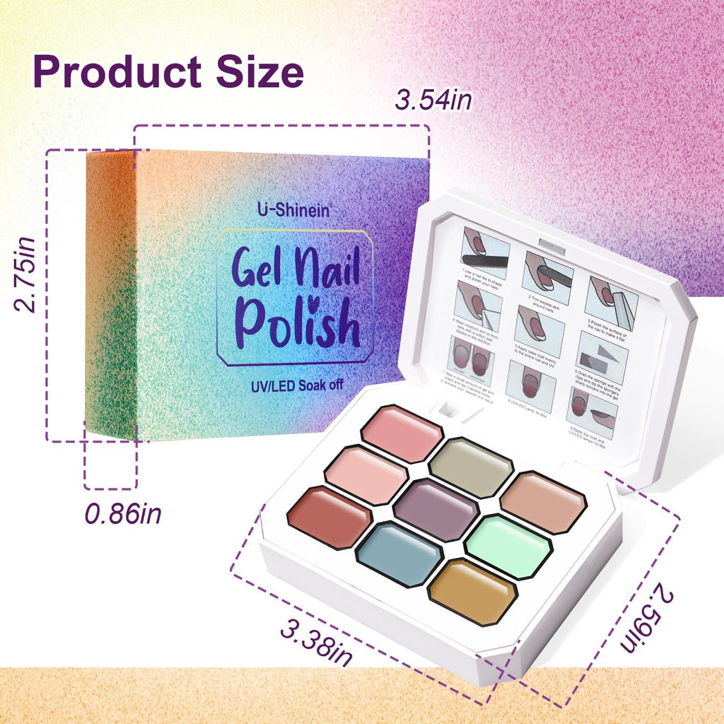 Gradient Painting Gel,(plenty of diff combinations!) 9 Colors Ombre Gel Nail Polish with 100Pcs Nail Sponges &Tweezers, Sponging Gel Nail Polish for Ombre Nails