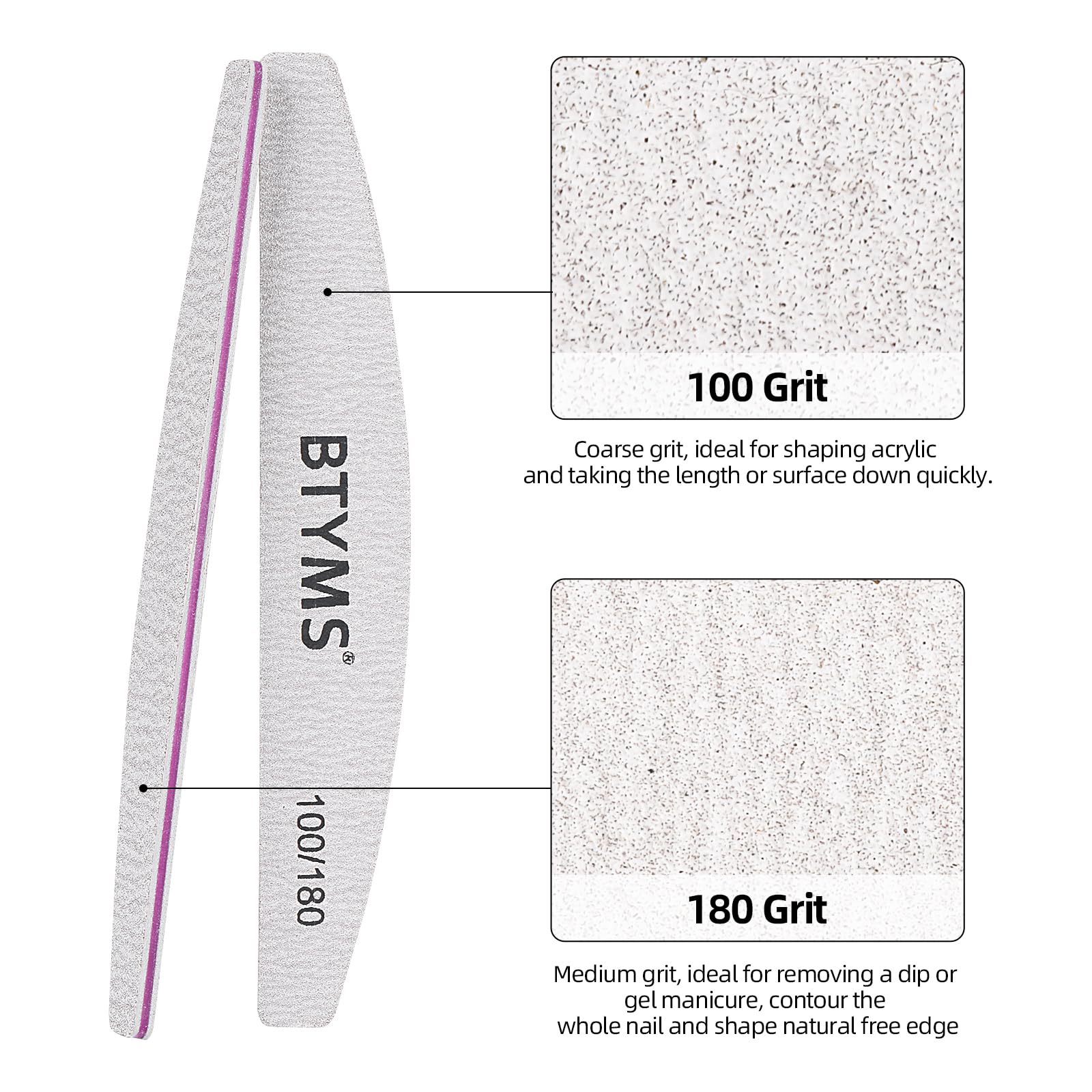 different packs ,  Nail Files ,  Grit Double Sided Emery Boards Coarse and Medium Nail File for Acrylic Nails