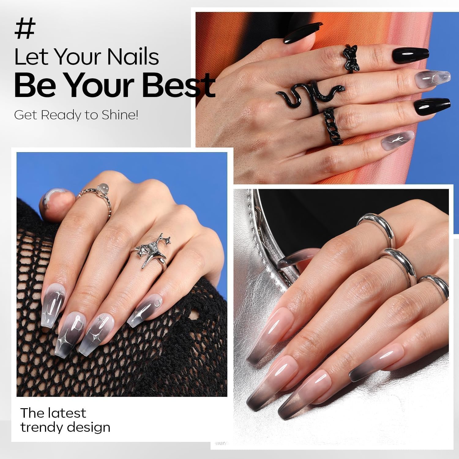 Modelones Magnetic Cat-Eye Gel Nail Polish, 11 Color Options