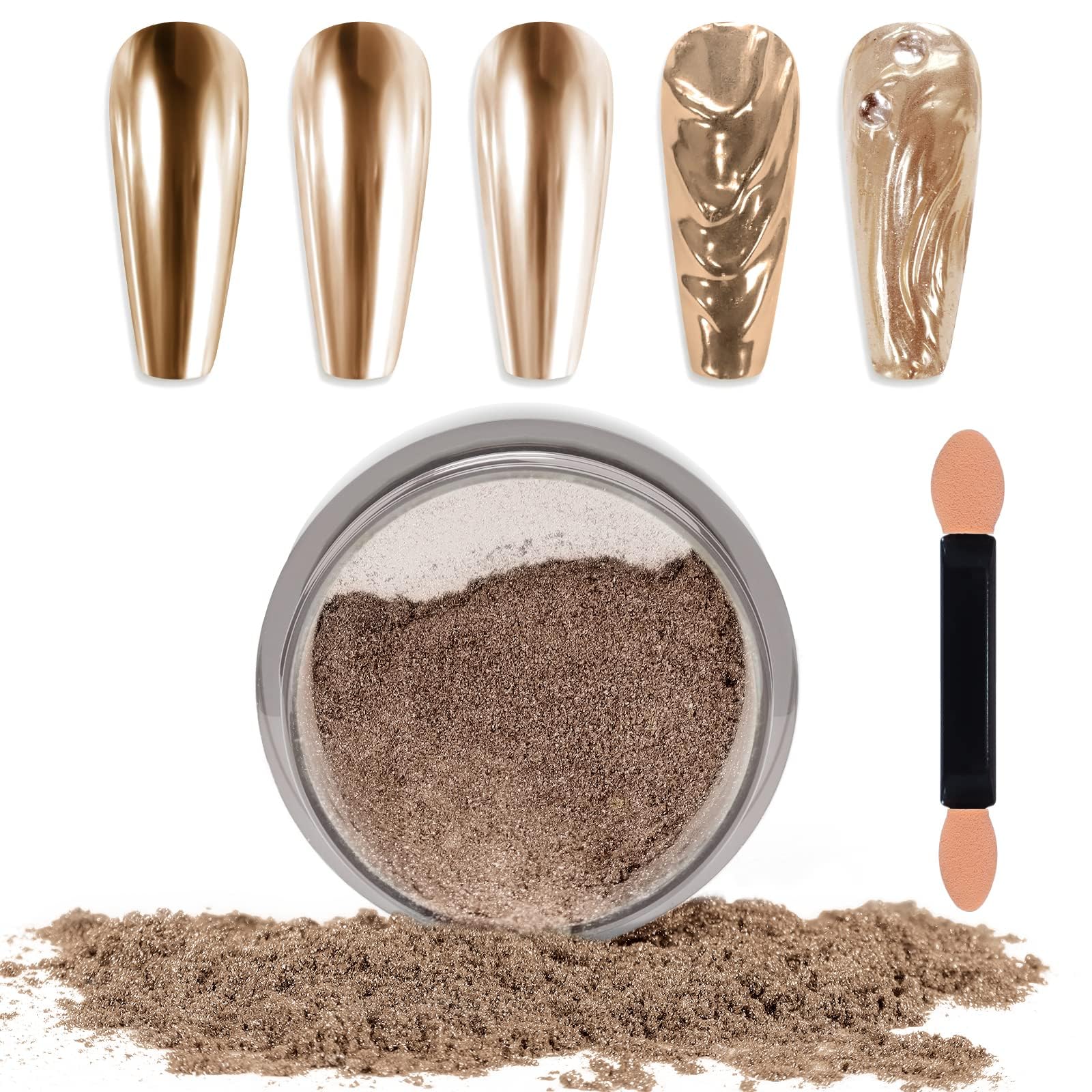 Laza Chrome Nail Powder Mirror Effect Metallic 6 diff colors