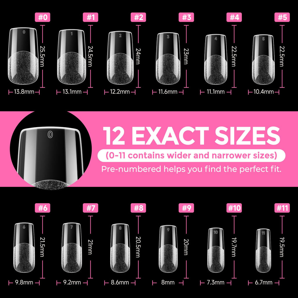 2 different options for glue , plus differnet shapes and sizes for nail tips! choose your pack !