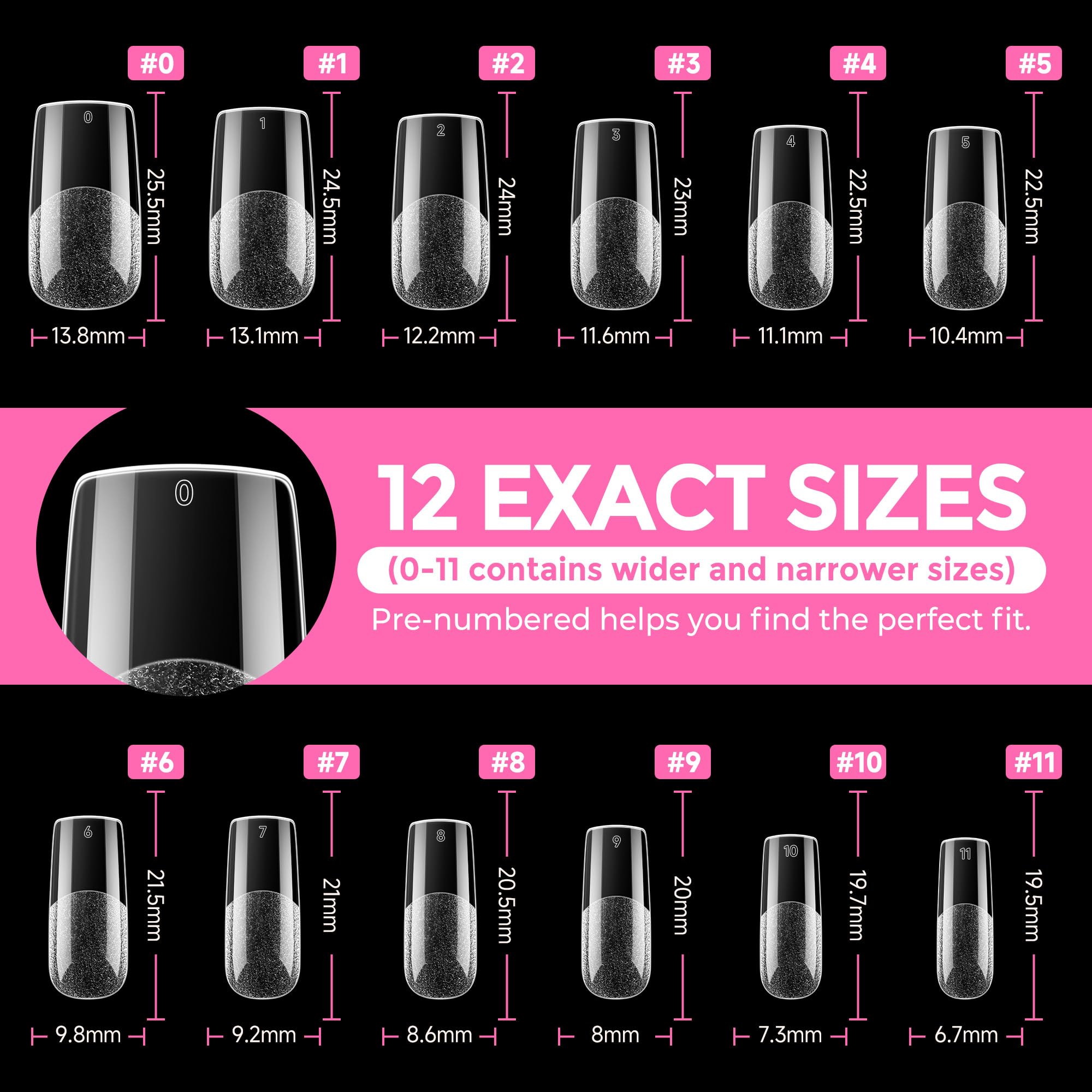 2 different options for glue , plus differnet shapes and sizes for nail tips! choose your pack !