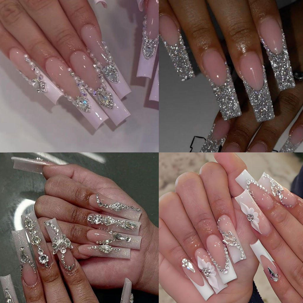 (5 diff packs ) 12 Types of 600  Diamonds + 2500 Flat Rhinestones Mix 20 Styles Flatback Stones Set + Tweezers + Drill Pen