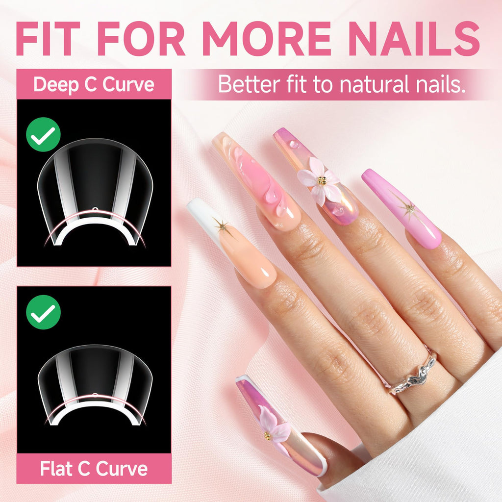 2 different options for glue , plus differnet shapes and sizes for nail tips! choose your pack !