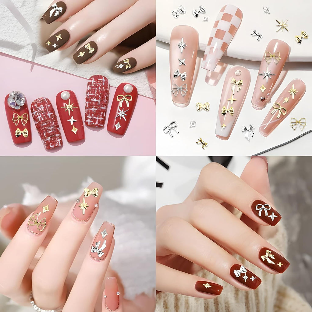5400PCS Nail Charms, Gold & silver Gems Set, Rhinestones