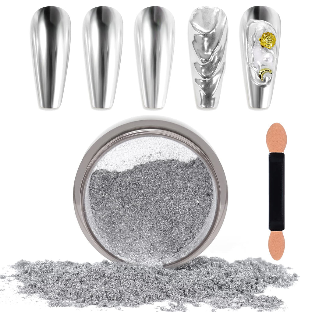 Laza Chrome Nail Powder Mirror Effect Metallic 6 diff colors