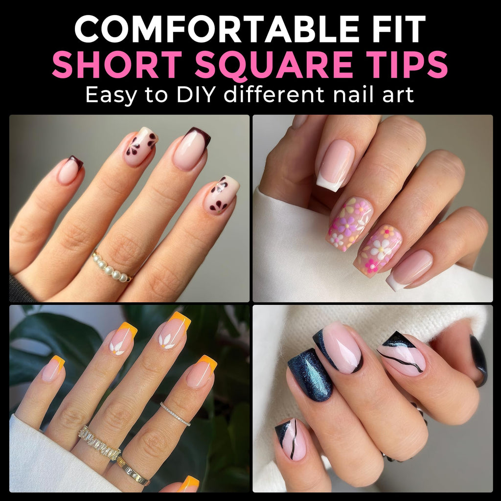 2 different options for glue , plus differnet shapes and sizes for nail tips! choose your pack !