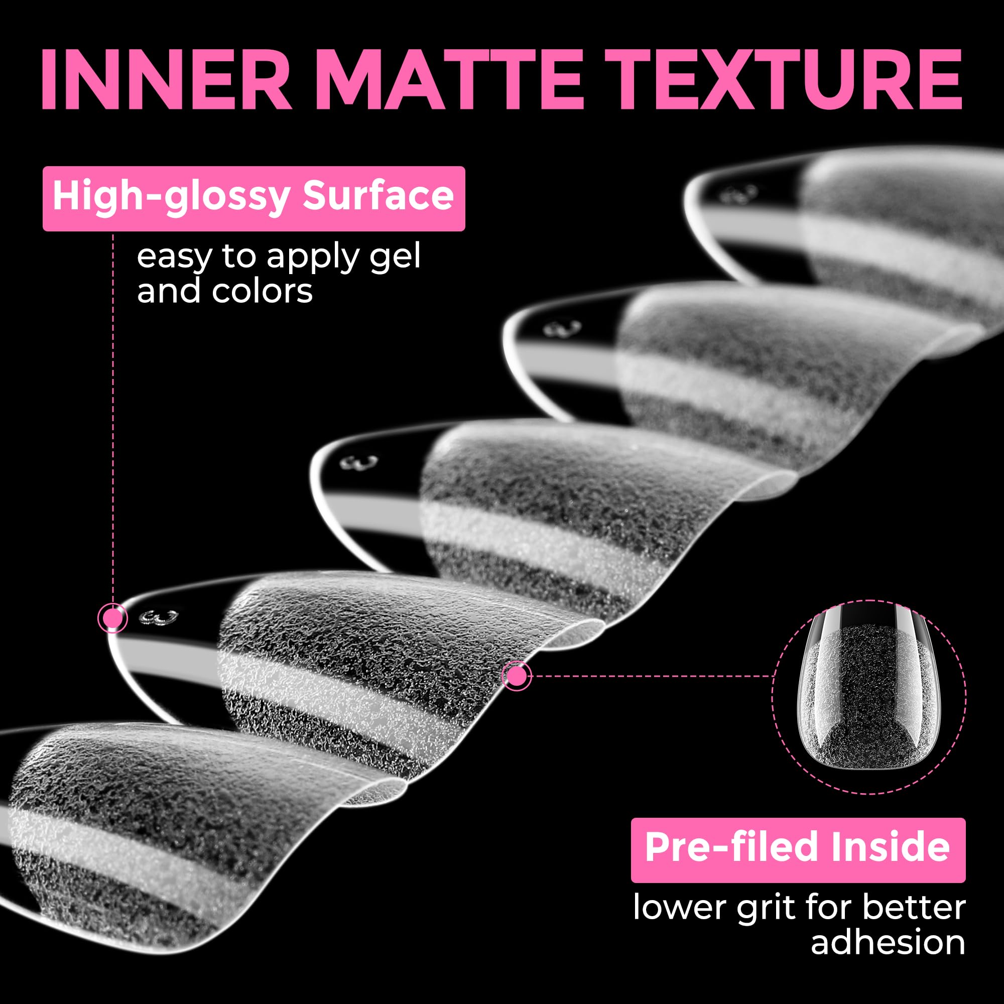 2 different options for glue , plus differnet shapes and sizes for nail tips! choose your pack !