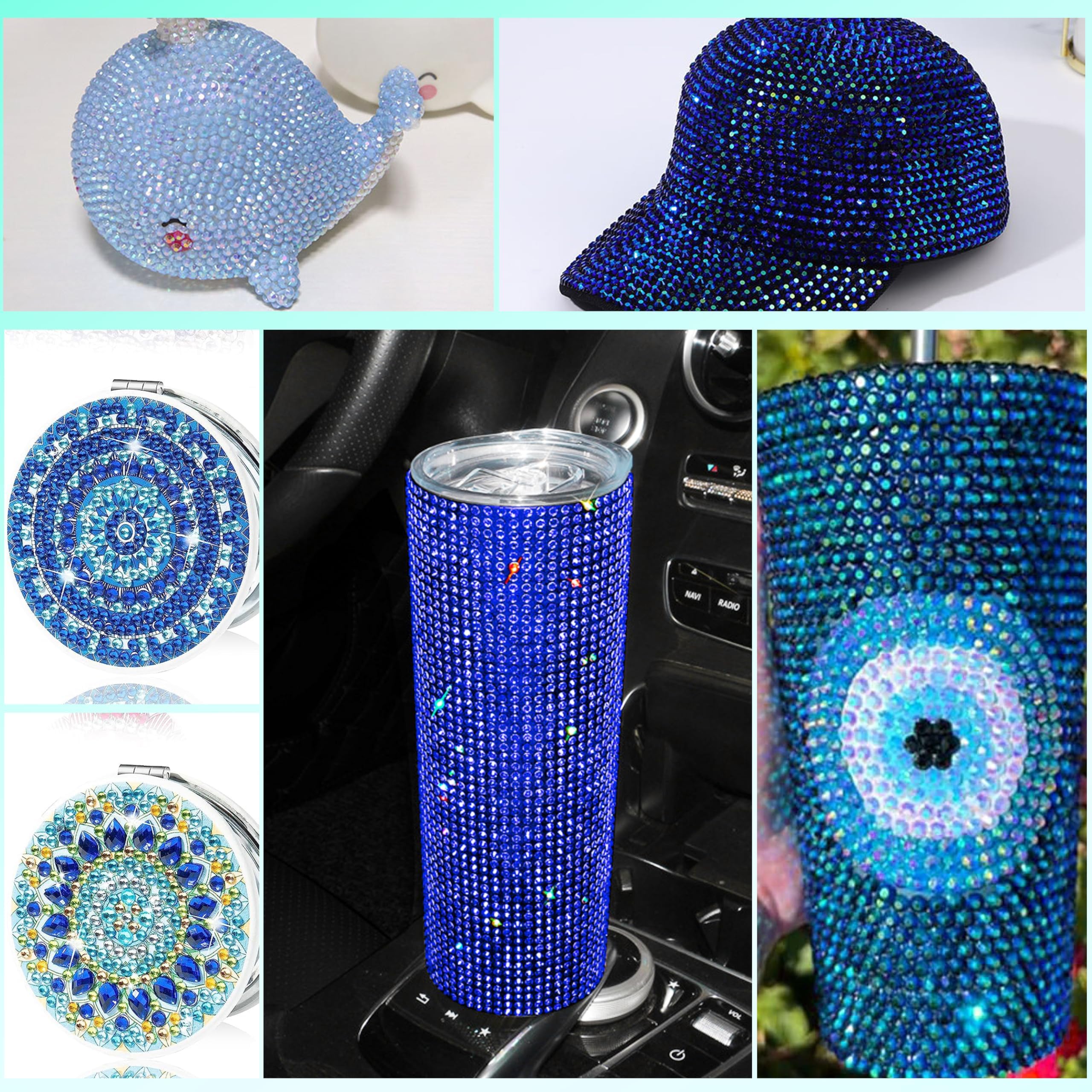 22000 Pcs Flatback Pearls and Rhinestones Bedazzling Kit, Mixed Size Half Pearls Gemsn  ( 8 different colors )