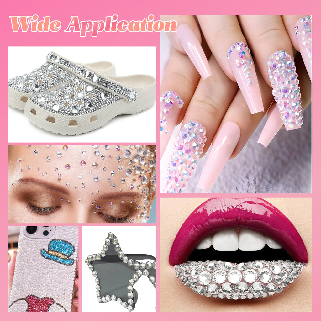 22000 Pcs Flatback Pearls and Rhinestones Bedazzling Kit, Mixed Size Half Pearls Gemsn  ( 8 different colors )