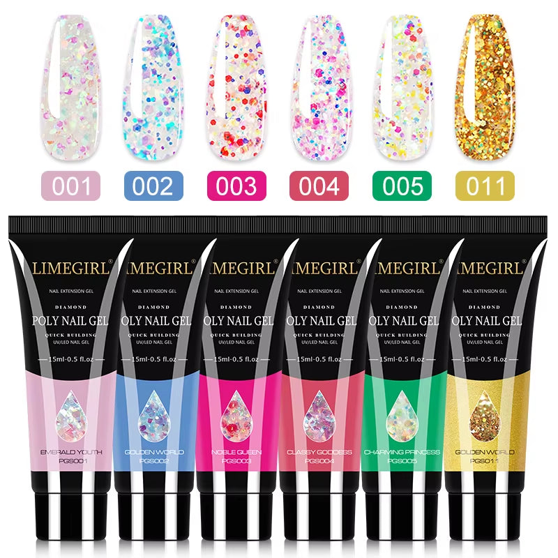 PolyGel  nail Set 6/8PCS Polygel extensions , 12 different bundles