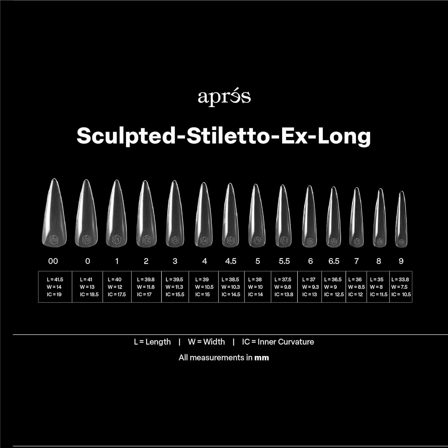 Gel X tips, Stilleto long - 280 pcs