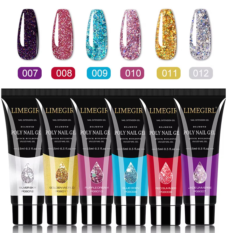 PolyGel  nail Set 6/8PCS Polygel extensions , 12 different bundles