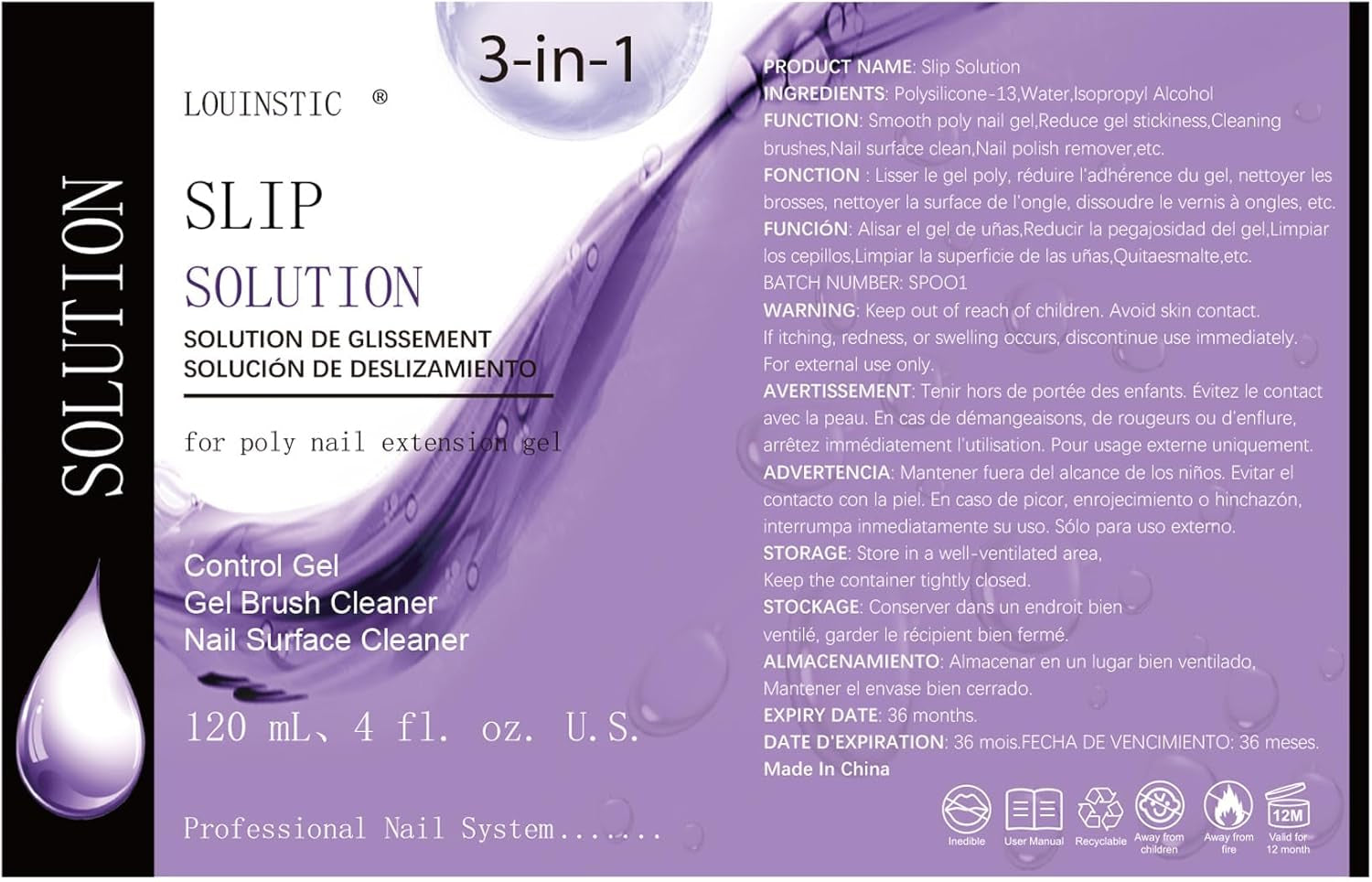 Polygel Slip Solution - 4Oz Slip Solution for Polygel Nails Anti-Stick Gel Solution for Poly Gel Nail Kit