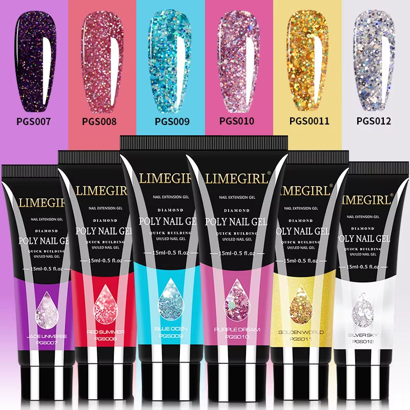 PolyGel  nail Set 6/8PCS Polygel extensions , 12 different bundles