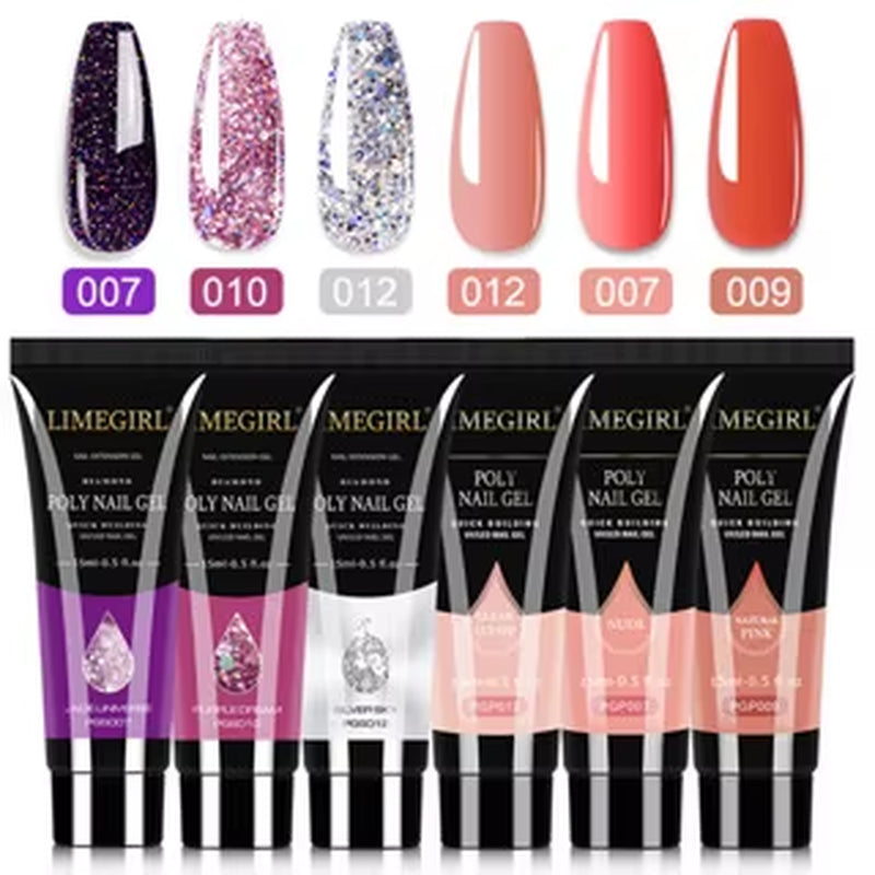 PolyGel  nail Set 6/8PCS Polygel extensions , 12 different bundles