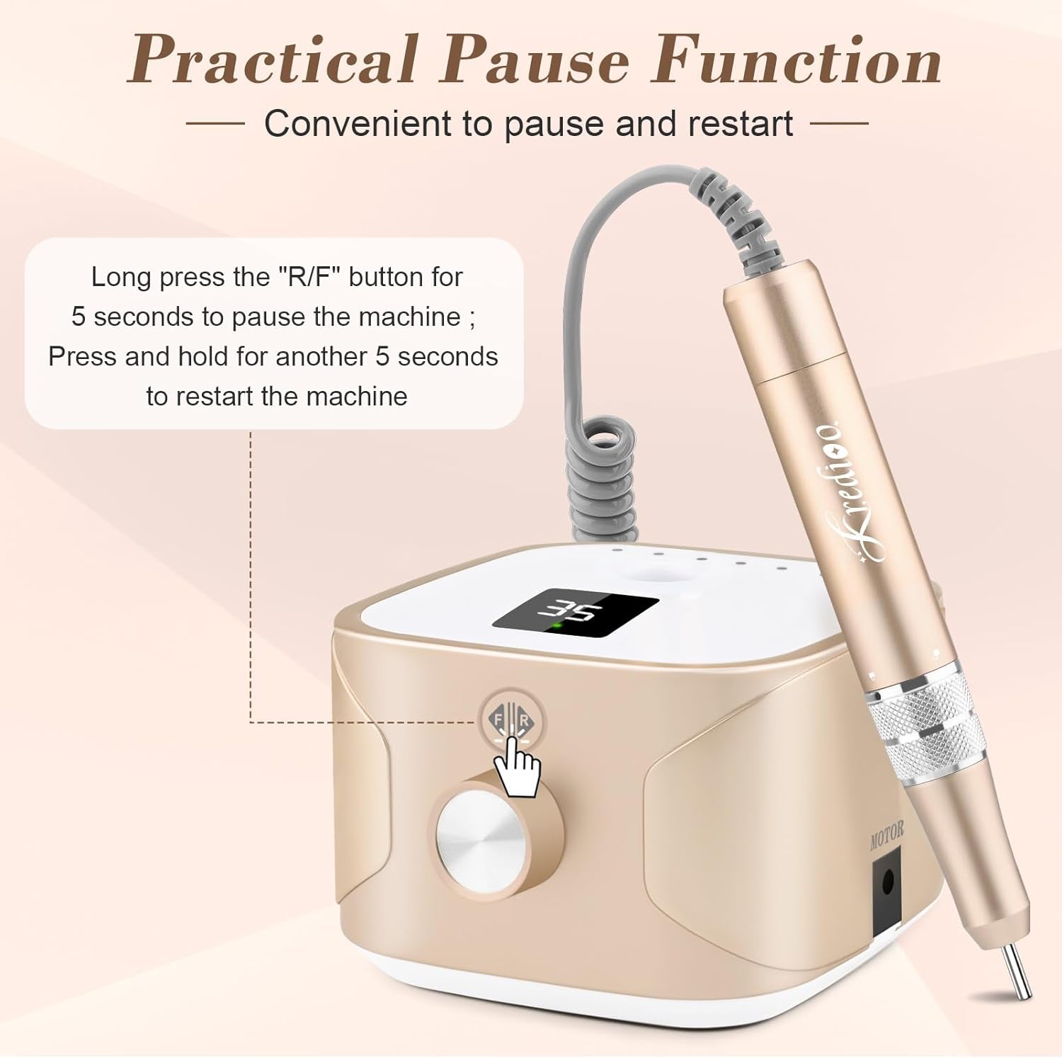 Nail Drill Machine for Gel ,Acrylic Nails, 35000RPM Electric Nail File Professional with 11 Bits  Gel Polish Remover