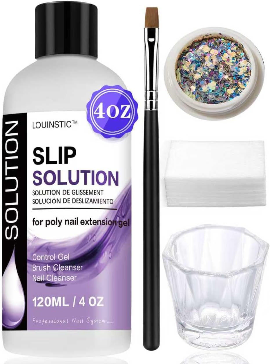 Polygel Slip Solution - 4Oz Slip Solution for Polygel Nails Anti-Stick Gel Solution for Poly Gel Nail Kit