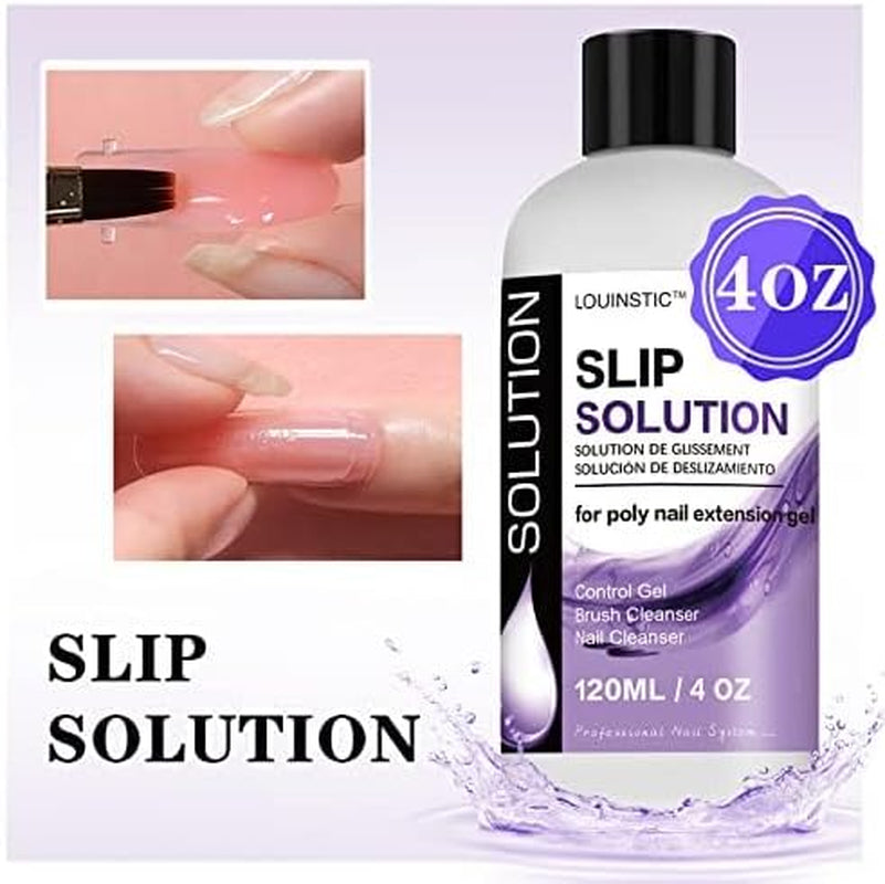 Polygel Slip Solution - 4Oz Slip Solution for Polygel Nails Anti-Stick Gel Solution for Poly Gel Nail Kit