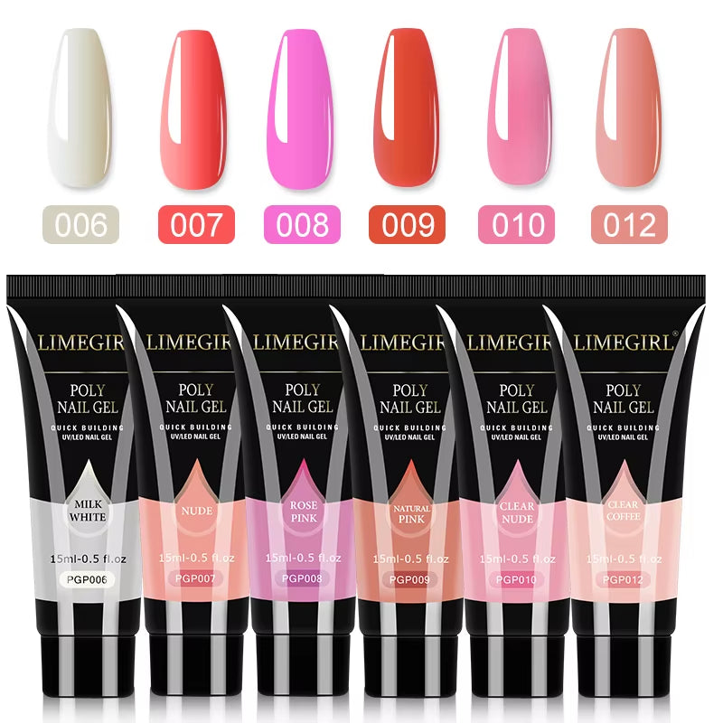 PolyGel  nail Set 6/8PCS Polygel extensions , 12 different bundles