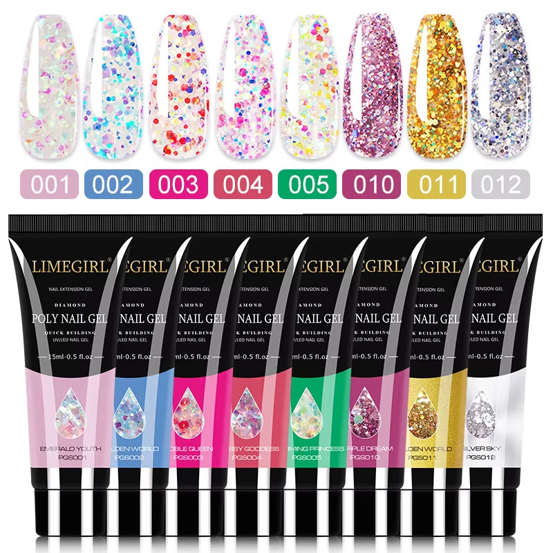 PolyGel  nail Set 6/8PCS Polygel extensions , 12 different bundles