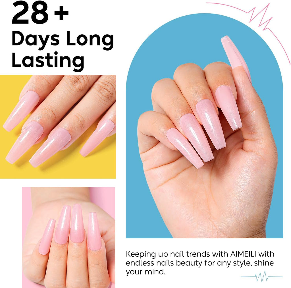 Rubber Base Gel for Nails, Soak off U V LED Hema Free Clear Sheer Gel Nail Polish, 4 in 1 Nail Strengthen/Enhance/Base Coat/Color Gel Polish - (596) 10Ml